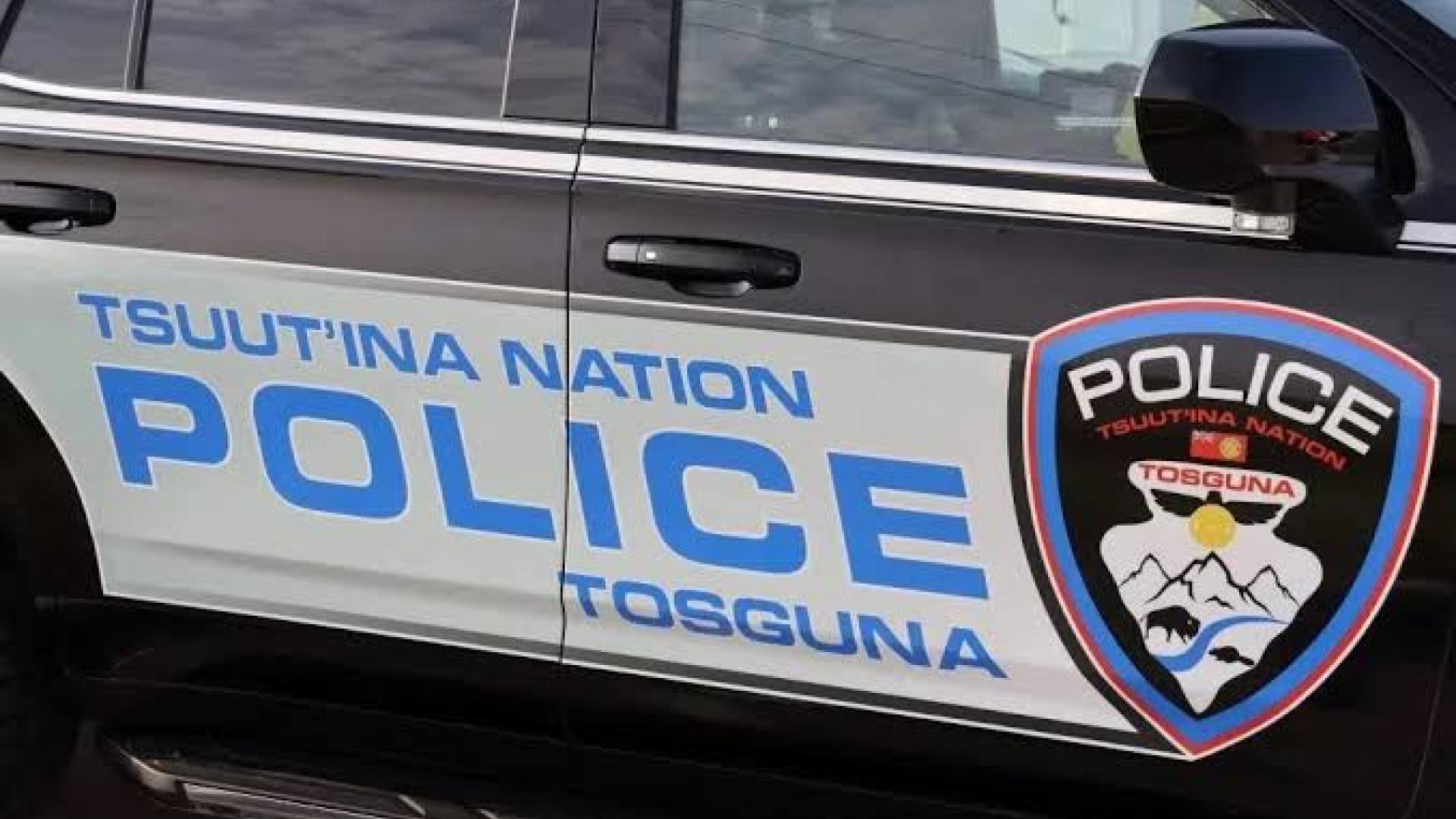 Police car with Tsuut'ina Nation logo and text on the side.